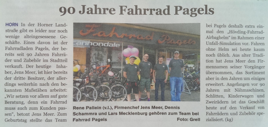 News - 90 Jahre Fahrrad Pagels - Das Fest!